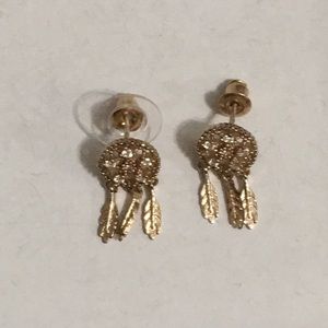 Small dream catcher stud earrings